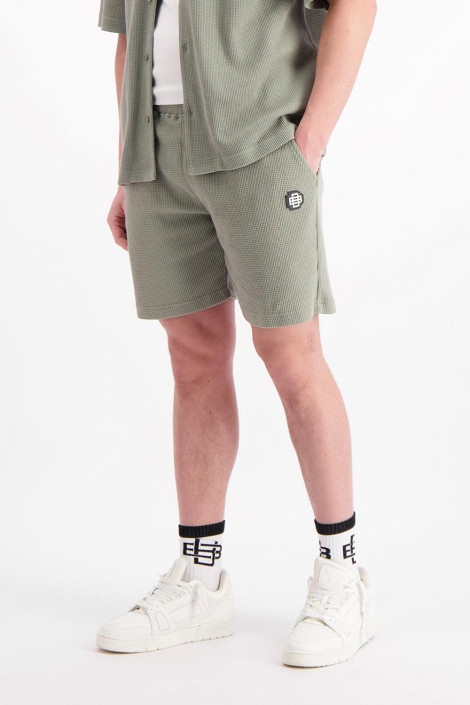 Black Bananas monogram waffle shorts